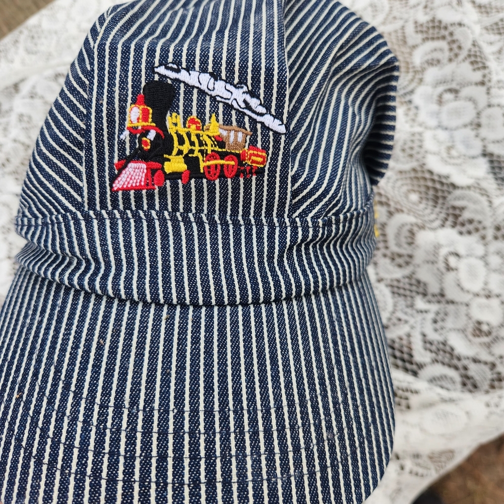 Boys Train Engineer Hat Embroidered Steam Engine Choo Choo Conductor Cap